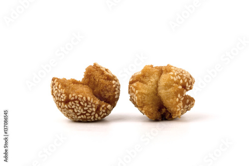 Fried White Sesame Cookie (Thai Traditional Dessert)