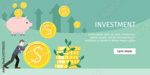 Investment Concept Flat Style Vector Illustration