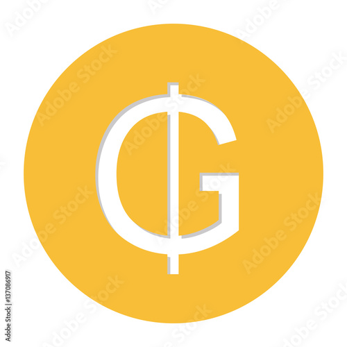 paraguayan guarani currency symbol icon, vector illustration