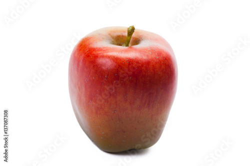 Red apple on white background