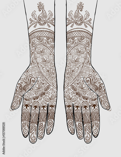 Hands with henna tattoo