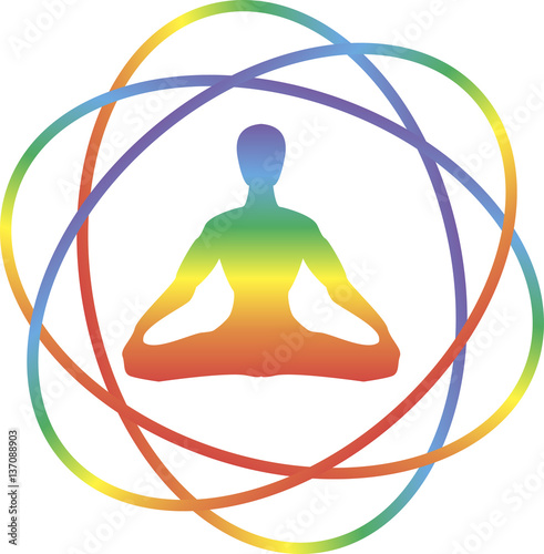 Logo with the man in yoga asana.