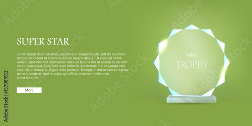 My Best Trophy. Round Glass Award with Cutters