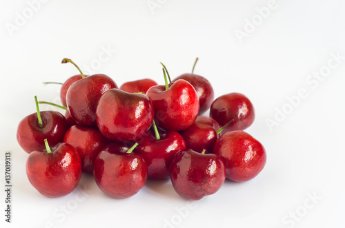 cherry on white background