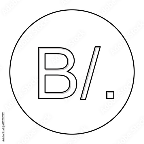 Panamanian balboa currency symbol icon image, vector illustration