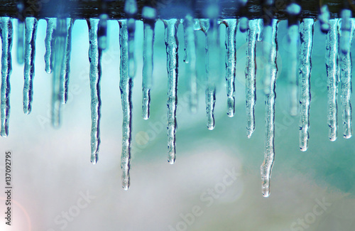 Icicle Beauty - Winter Background - Blue Wonders in Nature