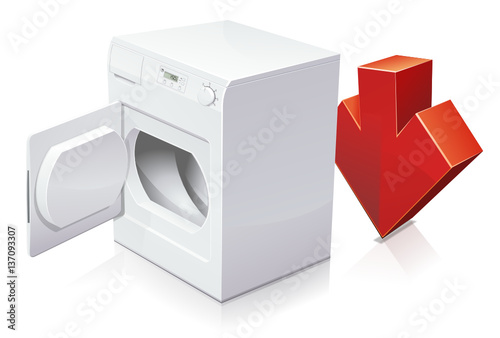 Sèche-linge à la baisse (reflet)