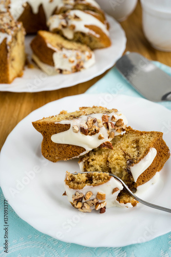 Cinnamon sour cream cake photo