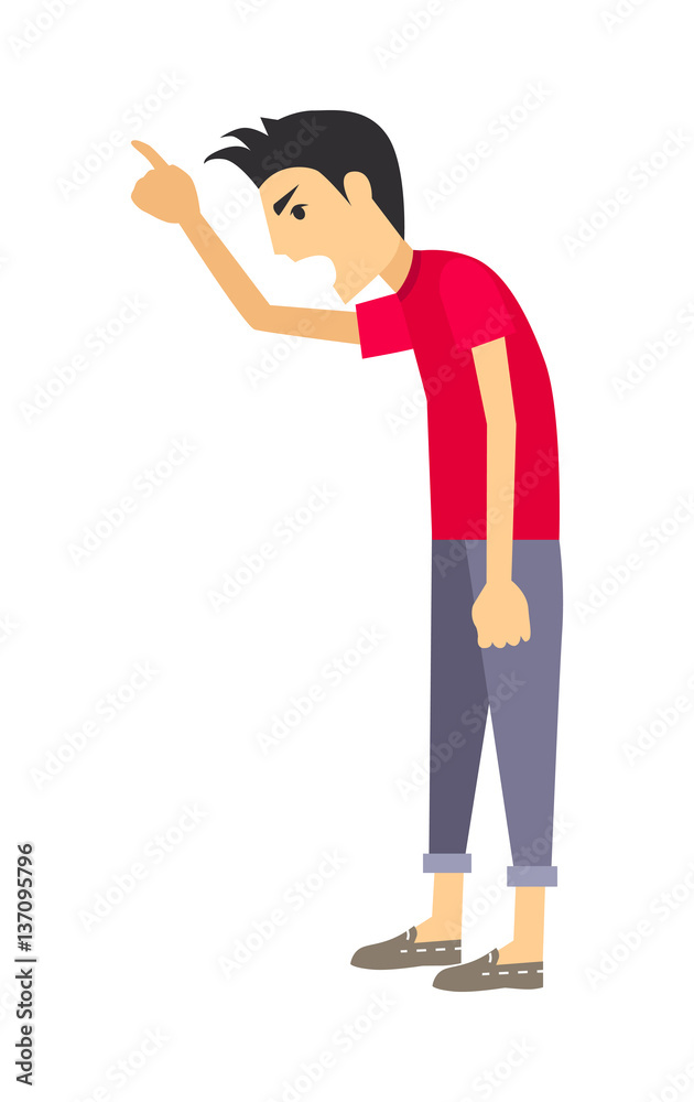 Screaming Man Flat Vector Illustration Screaming Man Flat Vector Illustration