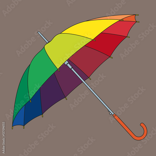 Umbrella pop art image. Illustrated fashion dictionary.