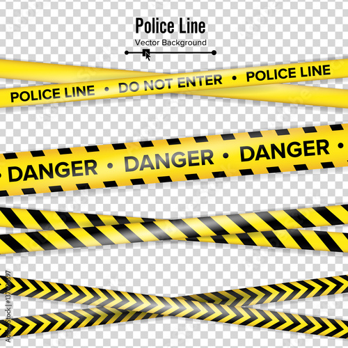 Yellow With Black Police Line. Do Not Enter, Danger. Security Quarantine  Tapes. Isolated On Transparent Background. Vector Illustration Stock Vector  | Adobe Stock