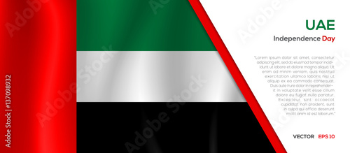 United Arab Emirates flag waving vector illustration