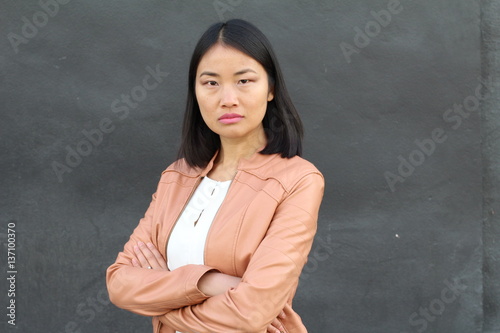 Fotografija Serious Asian elegant woman close up