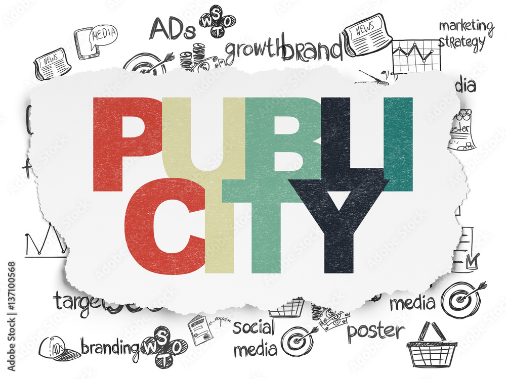 Fototapeta premium Marketing concept: Publicity on Torn Paper background