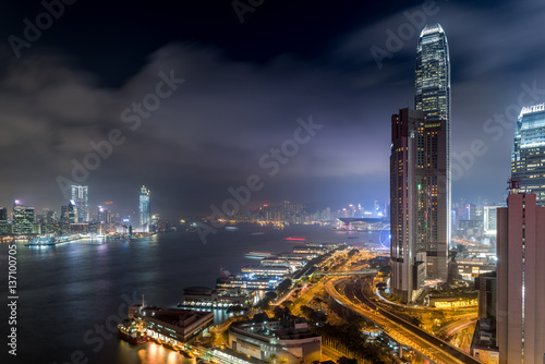 Canvas Print Victoria Harbour Night