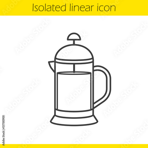 French press linear icon