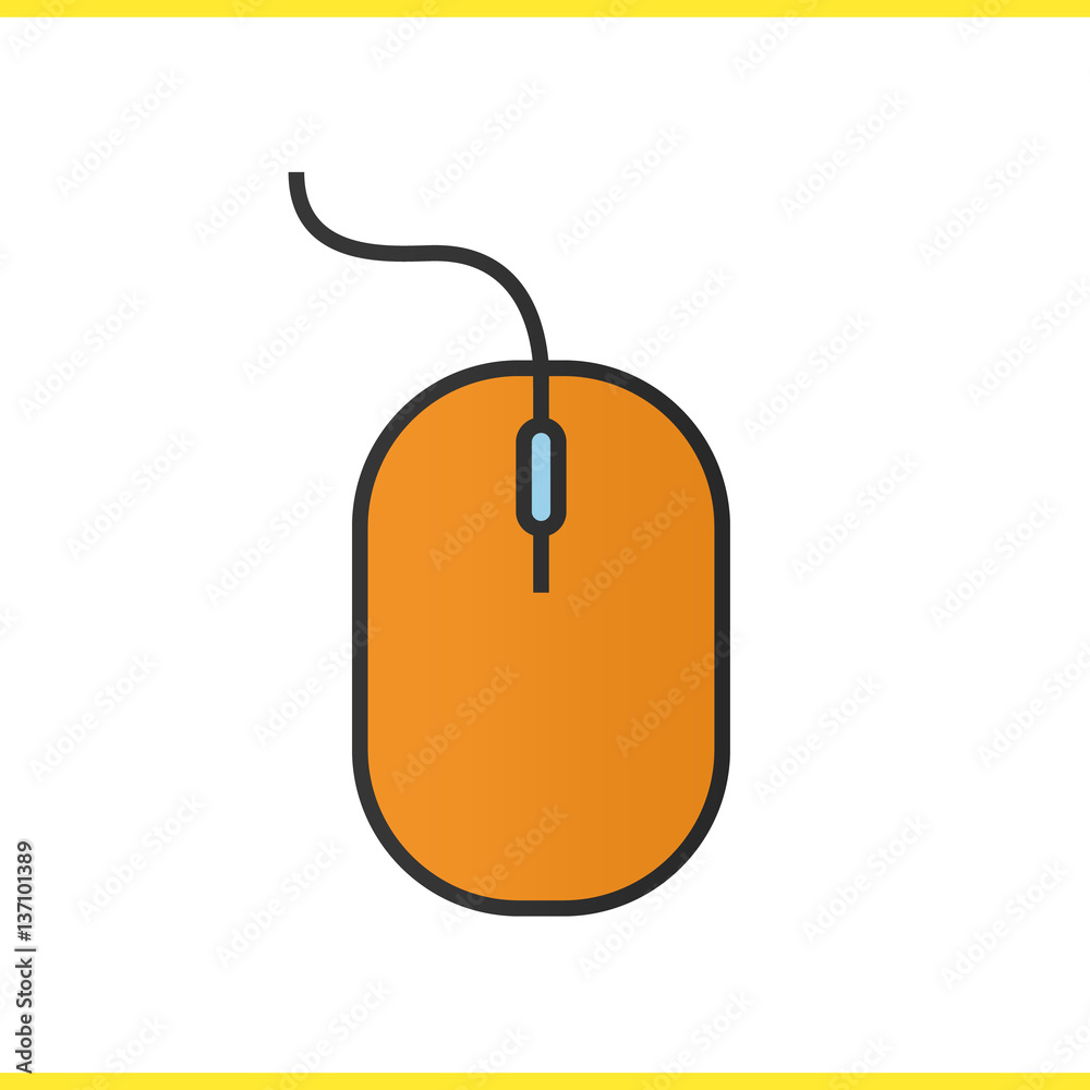 Computer mouse color icon Computer mouse color icon