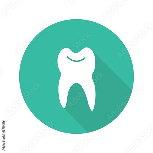Dentist flat design long shadow icon
