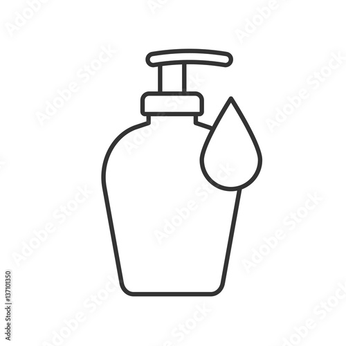 Liquid soap bottle linear icon