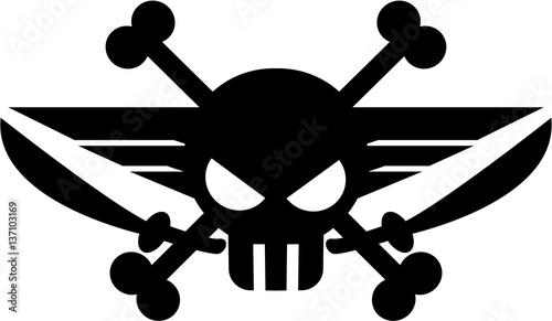 Pirate Skull and Crossbones with Swords