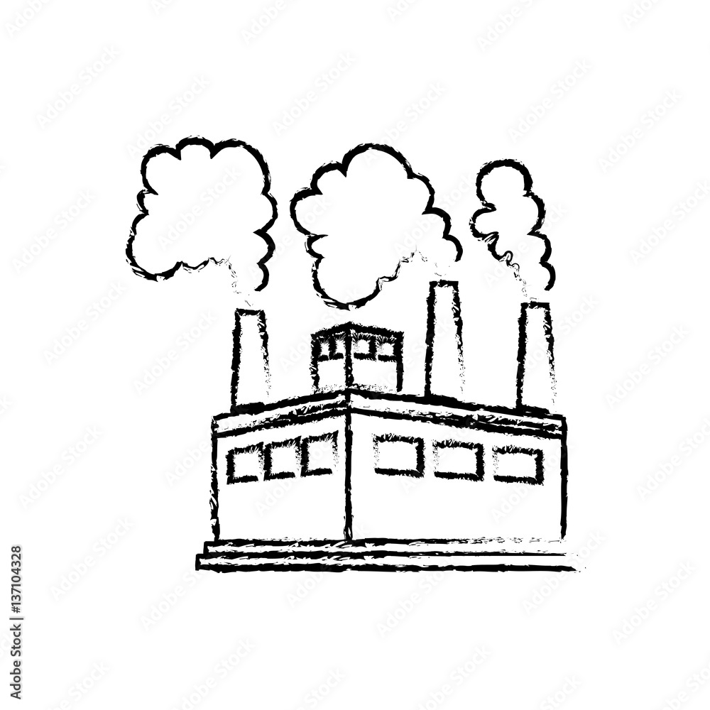 Fototapeta premium Factory or industry building symbol icon vector illustration graphic design