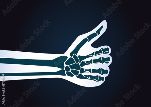 Hand make thumbs up gesture. Illustration about health care concept.
