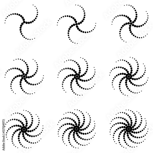 set the propeller spiral pattern of dots circles