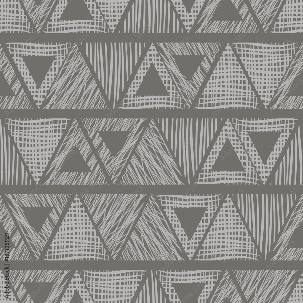 Seamless vector geometrical pattern with triangle. endless background with hand drawn textured geometric figures. Graphic illustration Template for wrapping, web backgrounds, wallpaper, wrap, print Seamless vector geometrical pattern with triangle. endless background with hand drawn textured geometric figures. Graphic illustration Template for wrapping, web backgrounds, wallpaper, wrap, print