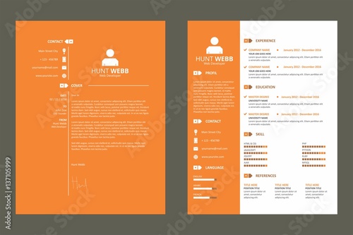 CV Rerume Orange Template Vector Resource