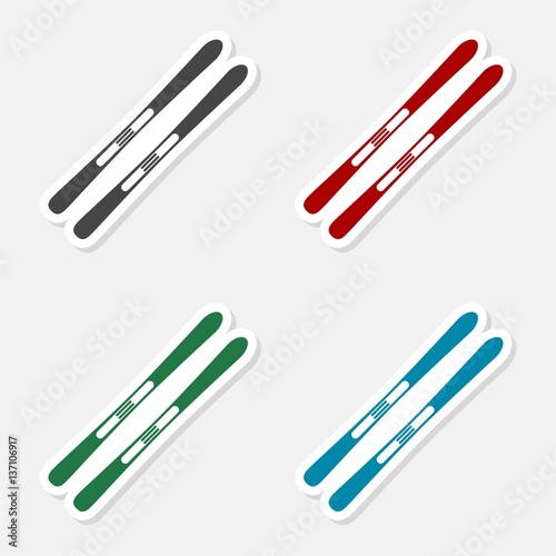 Ski icon. Vector illustration