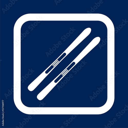 Ski icon. Vector illustration
