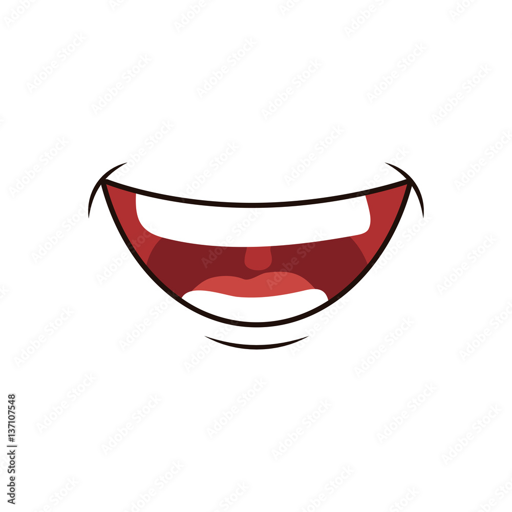 Mouth laughing cartoon icon vector illustration graphic design Mouth laughing cartoon icon vector illustration graphic design