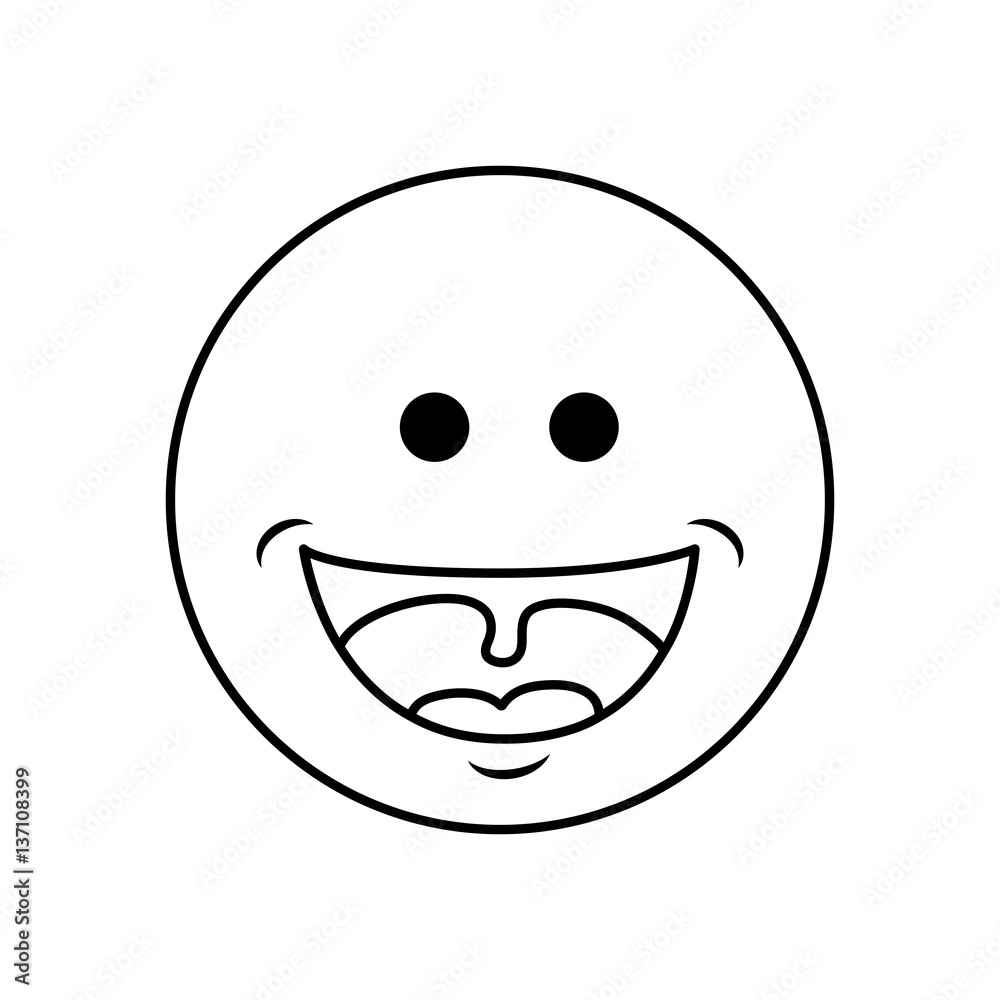 Funny emoticon cartoon icon vector illustration graphic design