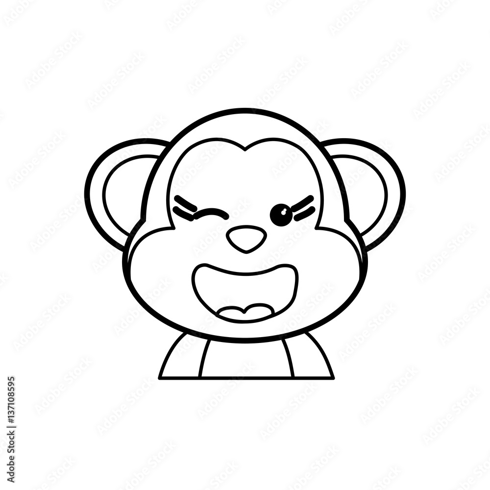 Cute monkey cartoon icon vector illustration graphic design Cute monkey cartoon icon vector illustration graphic design