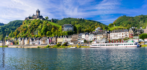 Landmarks of Germany - medieval Cochem town, famous for Rhine river cruises
