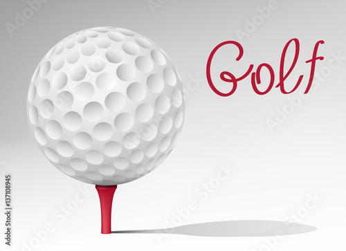 Realistic 3d golf ball banner.