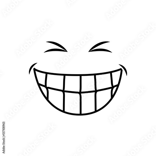 Mouth laughing cartoon icon vector illustration graphic design