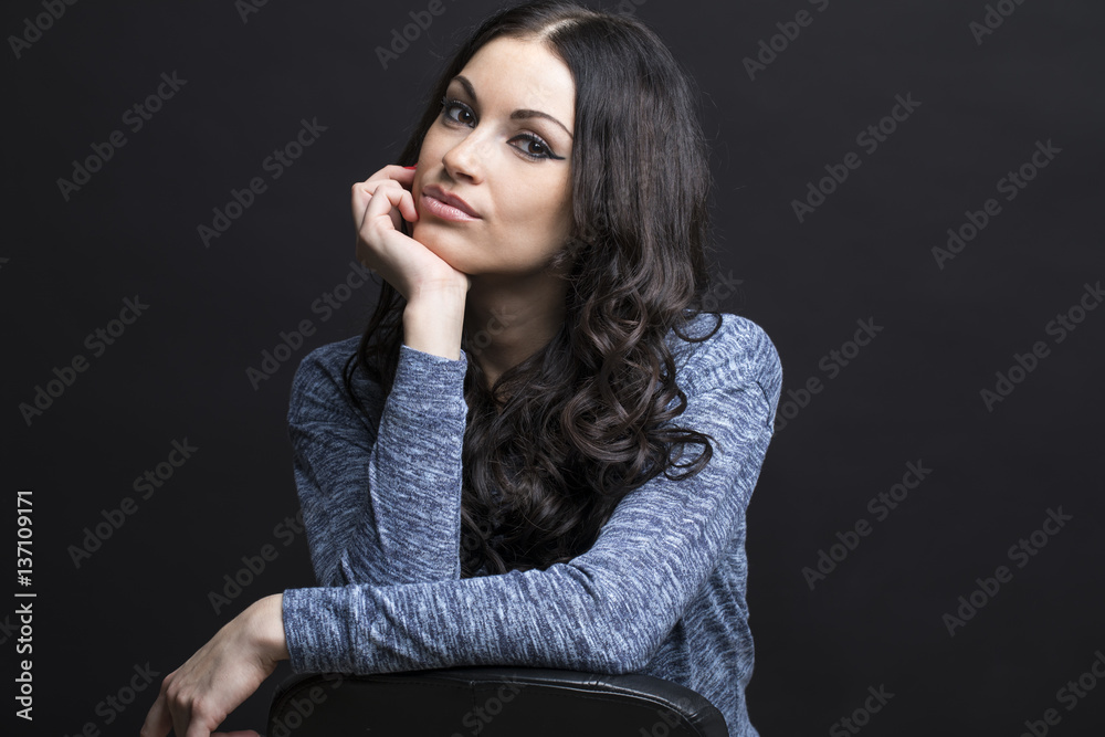 Fototapeta premium Close up portrait of a young woman