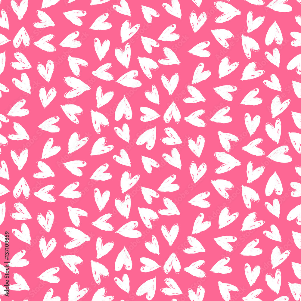 Velentine's day pattern with hand painted hearts. Velentine's day pattern with hand painted hearts.