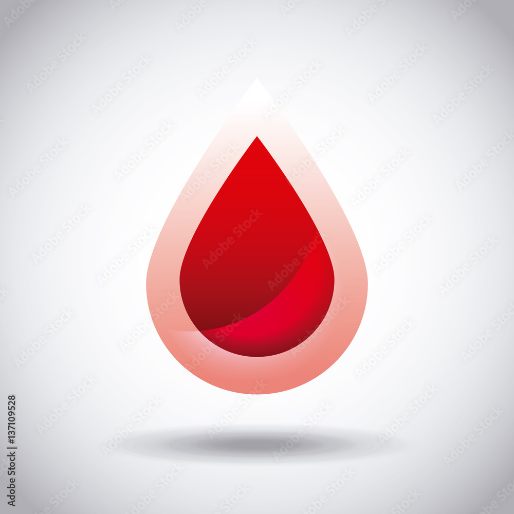 Fototapeta premium blood drop icon over white background. colorful design. vector illustration