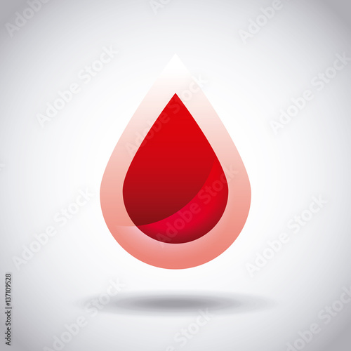 blood drop icon over white background. colorful design. vector illustration