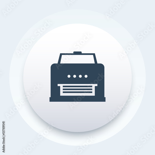 printer icon on round shape