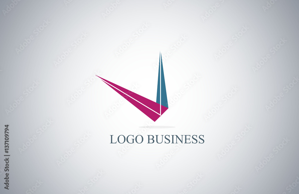 Obraz premium V triangle business logo