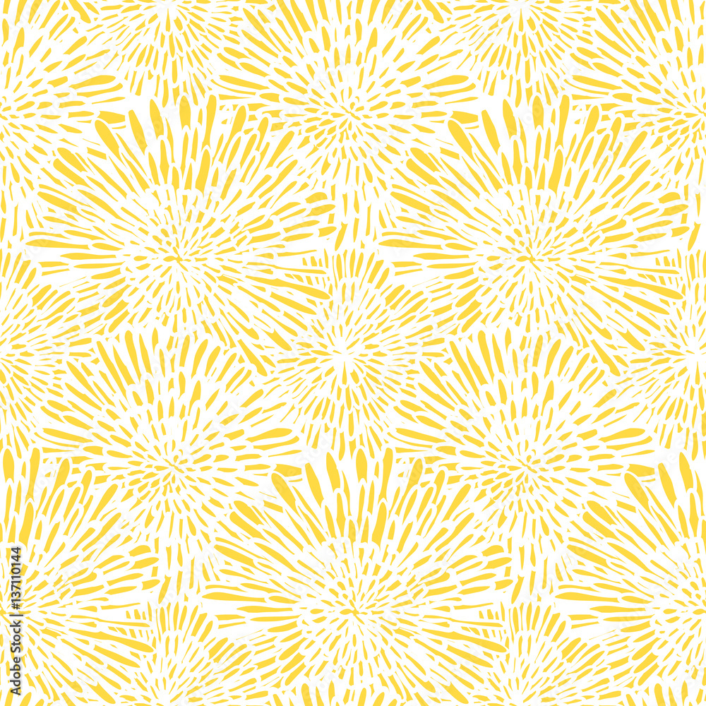 Fotografie Vintage floral pattern with dandelions or asters.