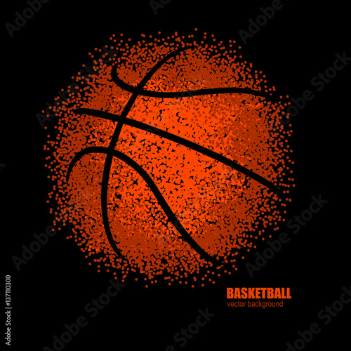 Vector illustration of basketball. Abstract ball. Design for sports.