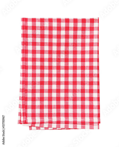 red and white tea towel