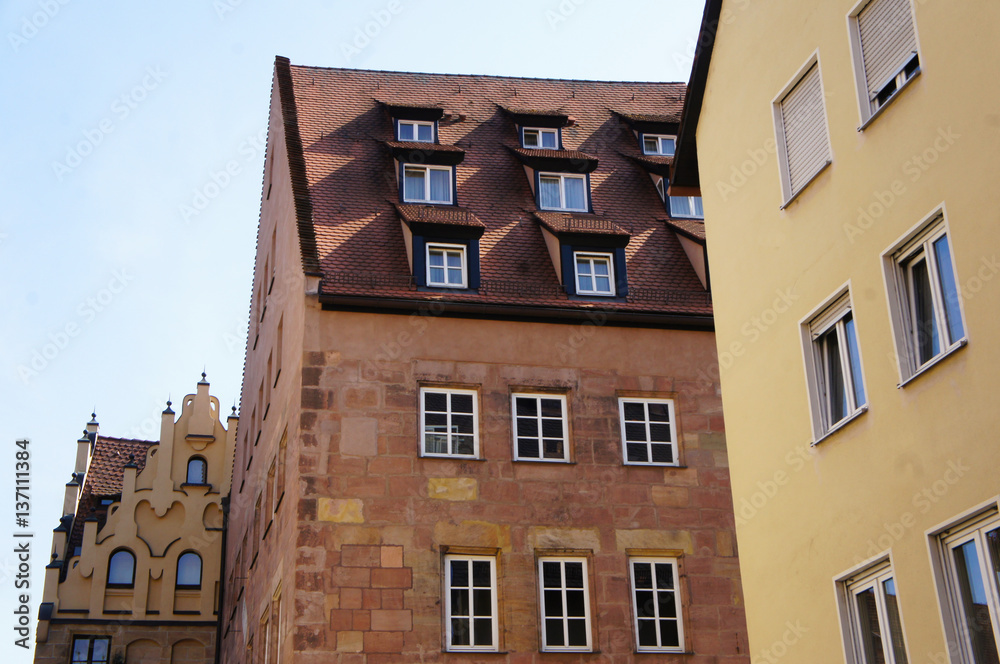 Old houses in centre of Nurnberg, Germany