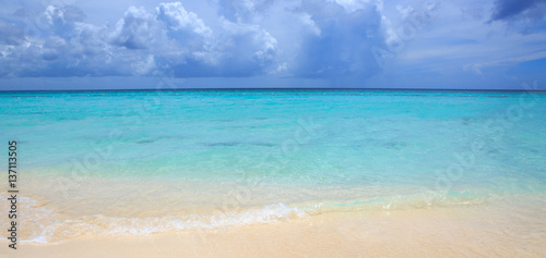 Caribbean sea and blue sky.