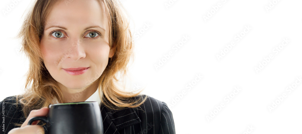 Young beautiful woman holding a cup of cofe Young beautiful woman holding a cup of cofe