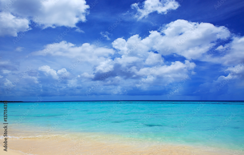 Caribbean sea and blue sky. Caribbean sea and blue sky.